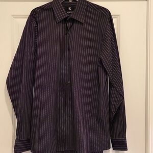 Calvin Klein Dark Pinstripe Men's Dress Shirt